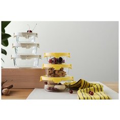 Контейнер для еды стеклянный 950 мл желтый, Smart Solutions, желтый, арт: ID950RD_127C ID950RD_127C