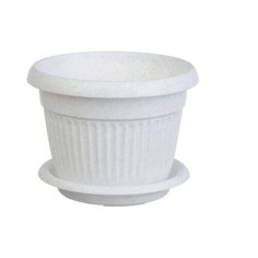 Кашпо Ливия D420мм 26л с поддоном мраморный М3028 (пластик) Idea (М Пластика)