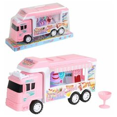 Игровой набор машина - фургон "Передвижное кафе-мороженое",магазин мороженое,детские ролевые игрушки,игрушки для детей, игрушки для девочек ,подарок ,цвет розовый ,в/к 31х11х15 см Компания Друзей