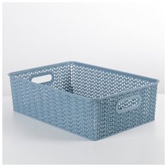 Корзина без крышки 7,5 л "Вязь", цвет голубой 4390925 Violet