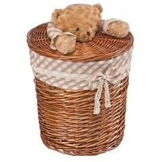 Natural House Корзина для белья Медвежонок 37х37х40 см коричневый