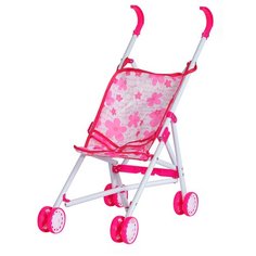 Прогулочная коляска-трость для кукол, детские ролевые игрушки,игра в "дочки-матери",цвет розовый, металл,игрушка для детей,игрушка для девочек ,в/п 36*25*53 см Компания Друзей