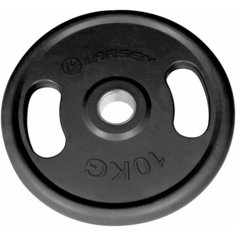 Диск обрезиненный с ручками NT121N чёрный д31мм 10кг Larsen