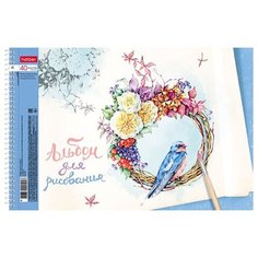 Альбом для рисования 40л А4ф перфорация на отрыв на спирали 5 диз. -Нежная фантазия- 062430 Hatber