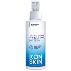 ICON SKIN / Нормализующая сыворотка-спрей для проблемной кожи тела с кислотами, 100 мл. Противовоспалит. эффект.