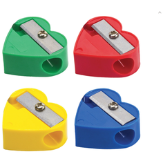 Точилка пифагор, без контейнера, пластиковая, ассорти, сердечко