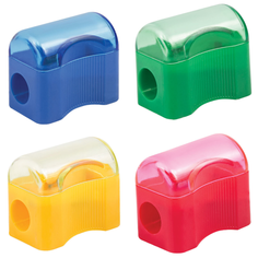 Точилка пифагор с контейнером, пластиковая, «Сундучок», цвет корпуса ассорти