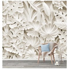 M04503-06 Фотообои Флизелиновые с виниловым покрытием Поверхности 3Д "Лепнина" 300х270 см Barton Wallpapers