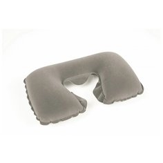 Подушка надувная для шеи флокированная Bestway 67006 (46х28х10см) серый