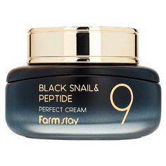 Омолаживающий крем для лица с комплексом из 9 пептидов FarmStay Black Snail & Peptide 9 Perfect Cream 55 мл.