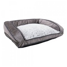 Лежанка с бортиками для собак ROSEWOOD "Люкс плюш", серая, 74 см (Великобритания)
