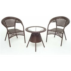 Комплект для отдыха GG-04-07-04 "BROWN" (два кресла + столик) Vinotti