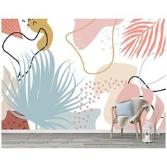 N01104 Фотообои Флизелиновые с виниловым покрытием Абстракция "Листья" 400х270 см Barton Wallpapers