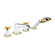 Смеситель на борт ванны, хром/золото, Hansgrohe Metropol 31449090
