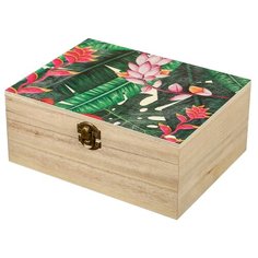 Yiwu Zhousima Crafts Шкатулка Тропический лес ночью 3742976 бежевый/зеленый