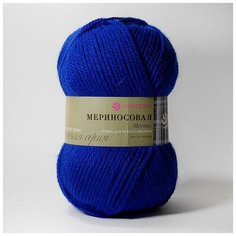 Пряжа Пехорка Мериносовая 491 ультрамарин 50% мериносовая шерсть, 50% акрил 100г 200м 5 шт