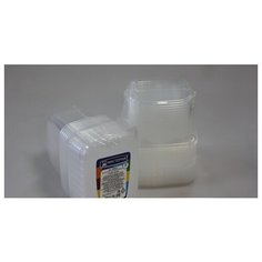 Набор контейнеров с крышкой, прямоугольные, полупрозрачные (10 штук по 350 мл) Мистерия