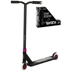 Трюковый самокат City-Ride SHOCK. Алюминиевый хомут и алюминиевые диски , алюминиевая дека 50*10 см. ,высота руля Y-Bar сталь: 56 см, усиленная передняя вилка с 2-х болтовым алюминиевым анодированным хомутом , компрессия вилки HIC , резиновые грипсы T