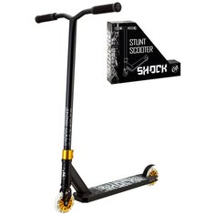 Трюковый самокат City-Ride SHOCK. Алюминиевый хомут и алюминиевые диски , алюминиевая дека 50*10 см. ,высота руля Y-Bar сталь: 56 см, усиленная передняя вилка с 2-х болтовым алюминиевым анодированным хомутом , компрессия вилки HIC , резиновые грипсы T