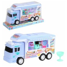 Игровой набор машина - фургон "Передвижное кафе-мороженое",магазин мороженое,детские ролевые игрушки,игрушки для детей, игрушки для девочек ,подарок ,цвет голубой ,в/к 31х11х15 см Компания Друзей