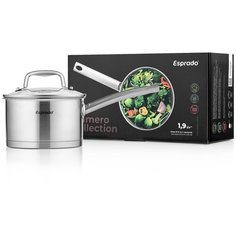 Ковш с крышкой, 16*9.5 см, 1,9 л, нерж.сталь, Llamero Esprado