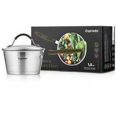 Ковш с крышкой, 16*9 см, 1,5 л, нерж.сталь, Olivera, Es, OLIL16GE109 Esprado