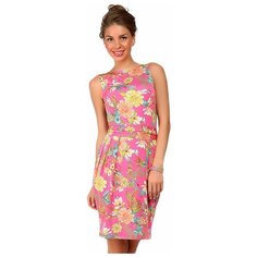 Платье с цветочным принтом с юбкой тюльпан и поясом Mondigo (6489, розовый, размер: 42)