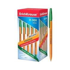 Ручка шариковая ErichKrause R-301 Orange Stick 0.7, (коробка 50 шт.) зеленый 43197