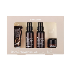 Набор миниатюр с экстрактом слизи улитки MIZON Snail miniature 4Set (cleansing foam 30ml, snail toner 50ml, snail essence 50ml, snail cream 15ml)