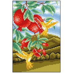 Алмазная мозаика Алмазная Фея 0065. Птицы и гранаты