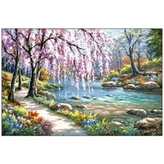 Алмазная мозаика Алмазная Фея A-0191. Цветущая сакура