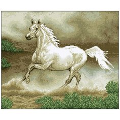 Алмазная мозаика Алмазная Фея 0014. Белая лошадь