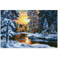 Алмазная мозаика Алмазная Фея 0025. Зимний пейзаж