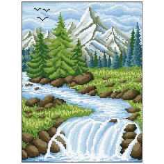 Алмазная мозаика Алмазная Фея 0084. Лесная речка