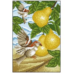 Алмазная мозаика Алмазная Фея 0064. Птицы и груши