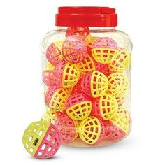 Игрушка для кошек Triol Мяч-погремушка, размер 4см., 40, желто-розовый