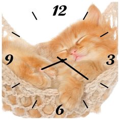 SvS Настенные часы SvS 3502057 Спящий рыжий котенок СВС