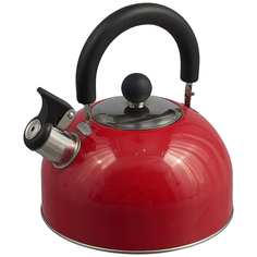 Чайник Hitt Rondo Plus со свистком и с крышкой 2,5 л, капсулированное дно, красный