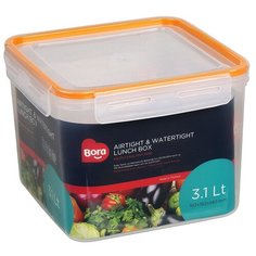 Bora Plastik Контейнер BO869, 18x18 см, прозрачный/оранжевый