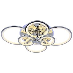 Светодиодная люстра 8077/6 CHR 168W+8W RGB Profit Light