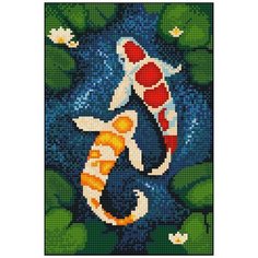 Алмазная мозаика Алмазная Фея 0048. Изящные Карпы Кои