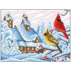 Алмазная мозаика Алмазная Фея 0075. Кардиналы