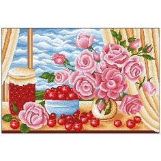 Алмазная мозаика Алмазная Фея 0040. Розы на столе