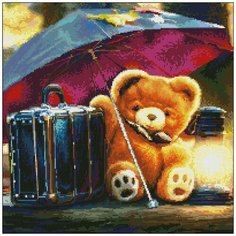 Алмазная мозаика Алмазная Фея 0119. Мишка с зонтиком