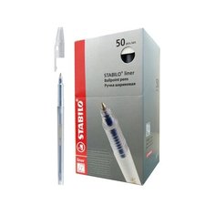 Ручка шариковая STABILO LINER F синяя, 50ШТ/УП 808FV5041