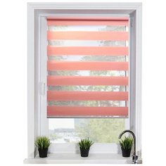 Рулонная штора с эффектом «день-ночь» LM DECOR Грация LB10-05 (розовый), 57х160 см