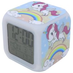 Часы с термометром Михи Михи Единорог с подсветкой № 13 MM09406, белый