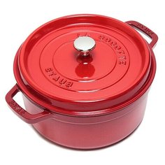 Кокотница круглая с крышкой 24 см, 3,8 л, вишневый, 1102406, Staub
