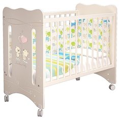 Кроватка детская Bebo Laura, слоновая кость, декор Мишки