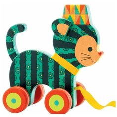 Каталка-игрушка DJECO Кот Нэко (06233) зеленый